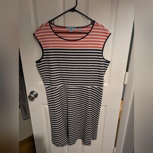 Draper James Pink and White Sleeveless Sundress